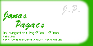 janos pagacs business card